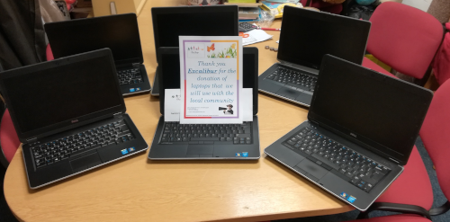Laptops donated to The Shop as part of Robert's Local Laptops for Schools and Charities Campaign