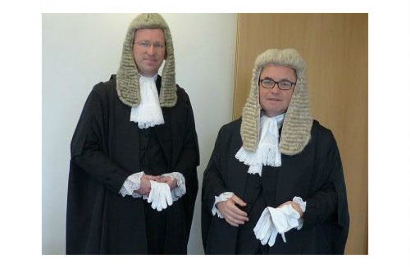 AG Jeremy Wright QC MP and SG Robert Buckland QC MP getting ready for the opening of the legal year 