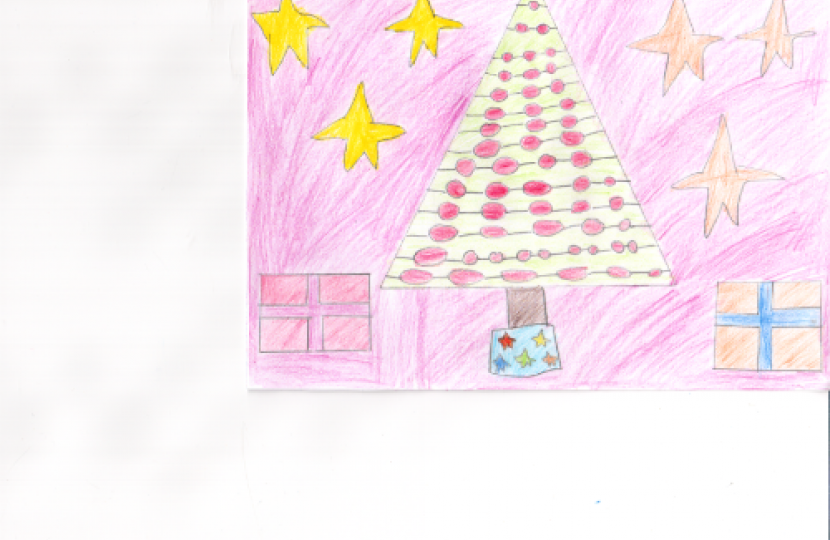 Runner-up Holly Scott from Chiseldon Primary School with a stunning Christmas tree design. 