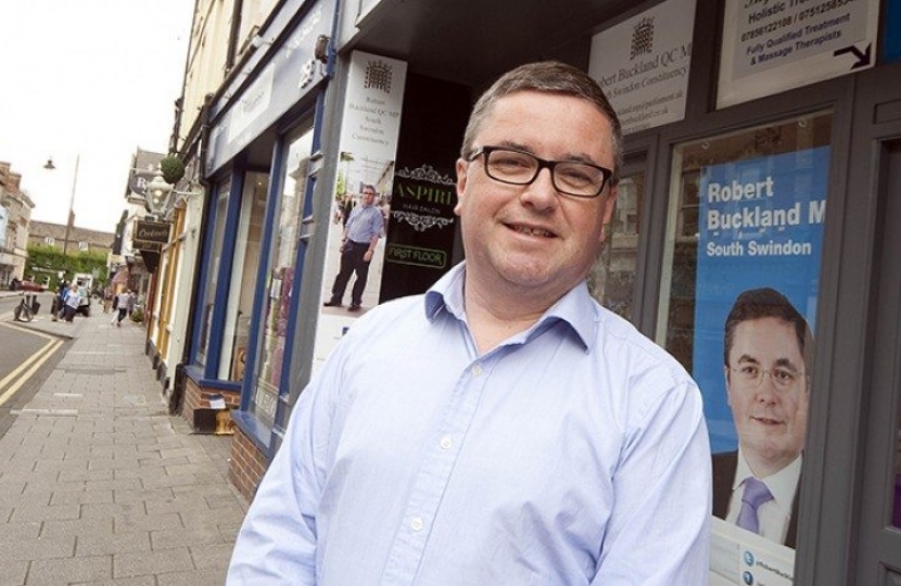 Robert Buckland QC MP pictured outside his Wood St offices