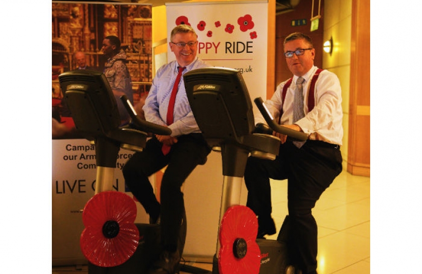Robert Buckland MP taking part in the Poppy Ride in Parliament 