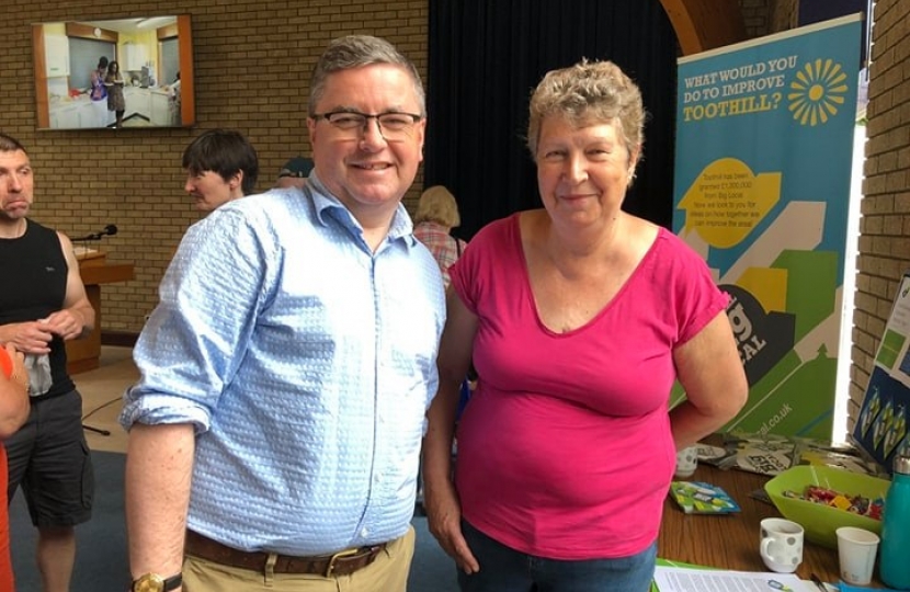Robert Buckland QC MP pictured with Caryl Sydney Smith