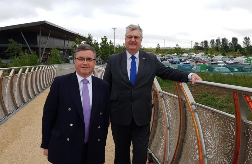 The Rt Hon Robert Buckland QC MP pictured with Swindon Borough Council Leader David Renard