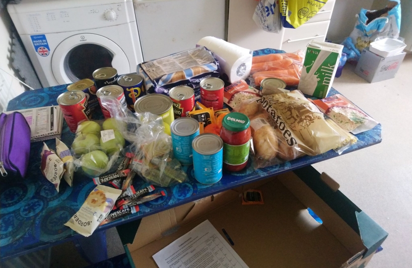 An example of a Government food package for an extremely vulnerable person
