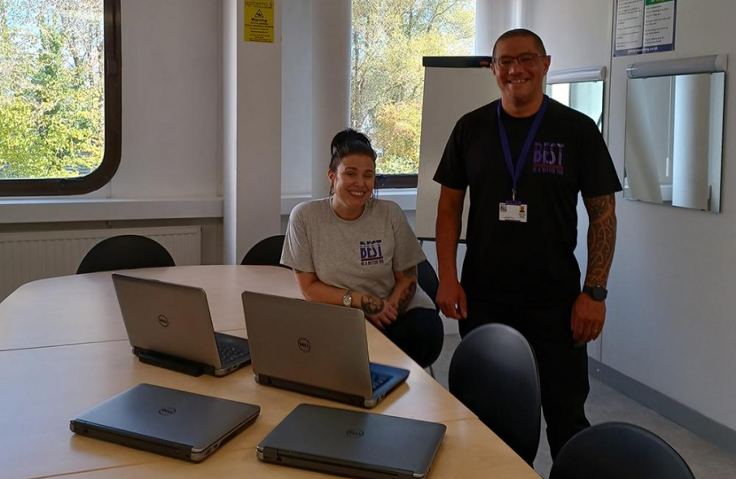 Members of the BEST Team with laptops donated through Sir Robert's Scheme