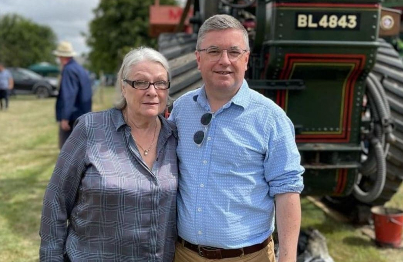 South Swindon MP Robert Buckland with Cllr Jenny Jeffries at The Wanborough Show 2022