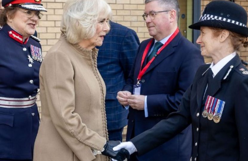 Sir Robert Buckland MP photographed with the Queen on her recent visit to Swindon
