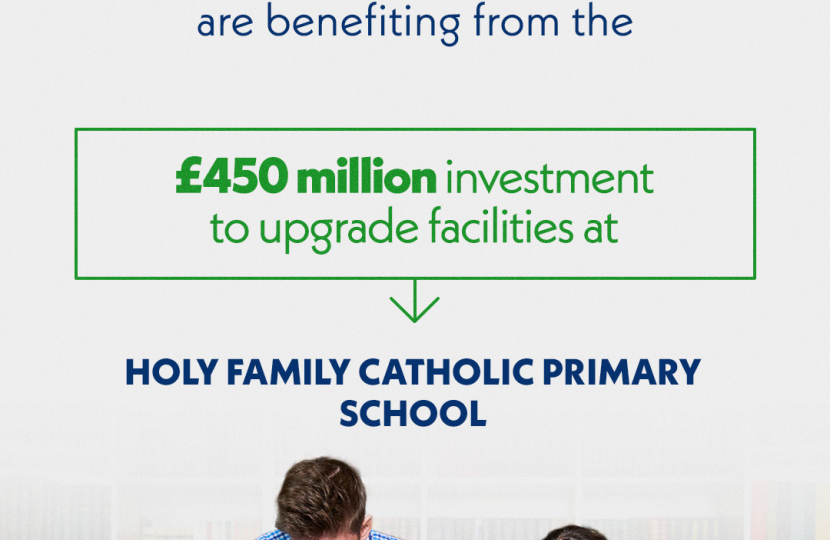 Holy Family Catholic Primary School will benefit from funding from the Government's Schools Improvement Fund