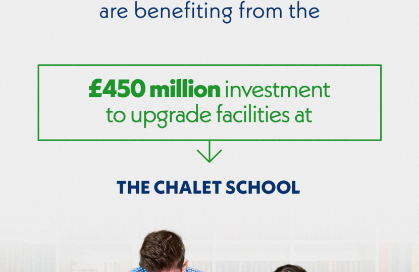 The Chalet School will benefit from funding from the Government's Schools Improvement Fund