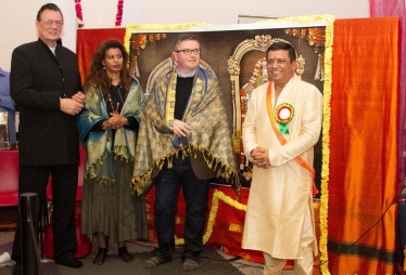 Robert photographed with Cllr Gary Perkins and Members from Swindon's Hindu Community