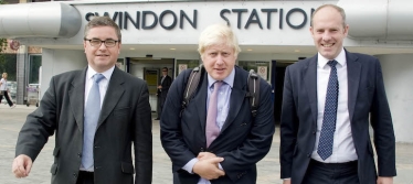 Robert with Justin Tomlinson and Boris Johnson