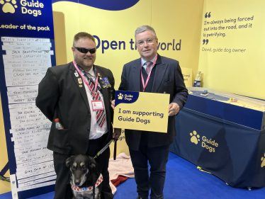 THe Rt Hon Sir Robert Buckland KBE KC MP hearing more about Guide Dogs UK's priorities
